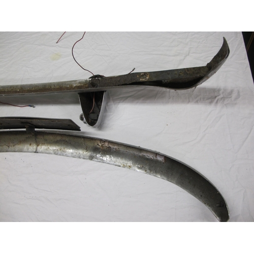 31 - Pair of second hand chrome MGB bumpers with rear over riders and number plate lights