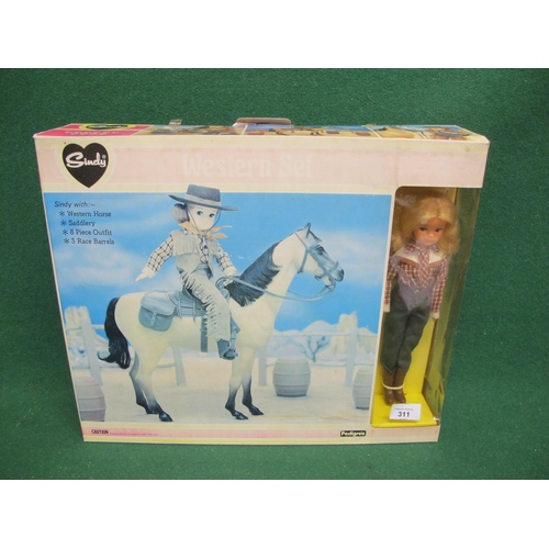 311 - Boxed Sindy by Pedigree Western Set containing a Sindy, horse, clothing, boots, hat, saddlery and th... 