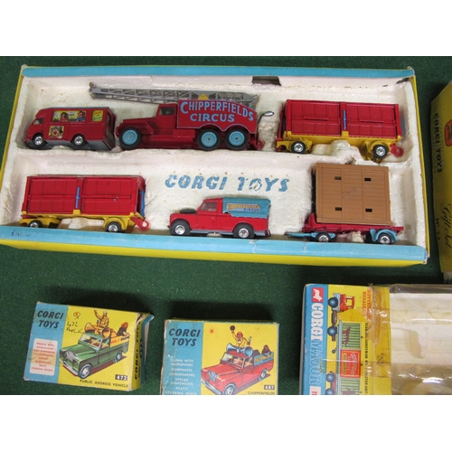 317 - Four boxed Corgi Chipperfields Circus vehicles to comprise: Gift Set No. 23 with polar bears, lions ... 