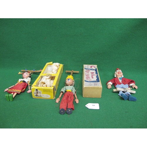 320 - Two Pelham Puppets with boxes to comprise: SS3 Gypsy Girl and LS Boy together with a loose puppet of... 