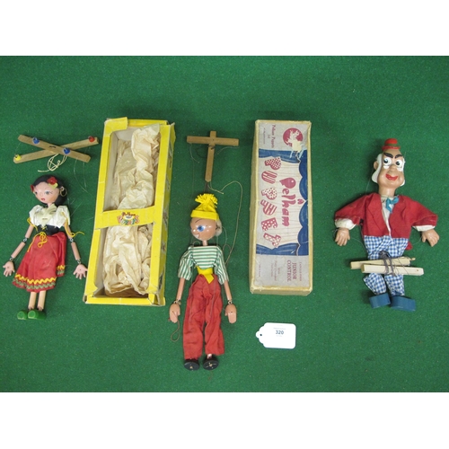 320 - Two Pelham Puppets with boxes to comprise: SS3 Gypsy Girl and LS Boy together with a loose puppet of... 