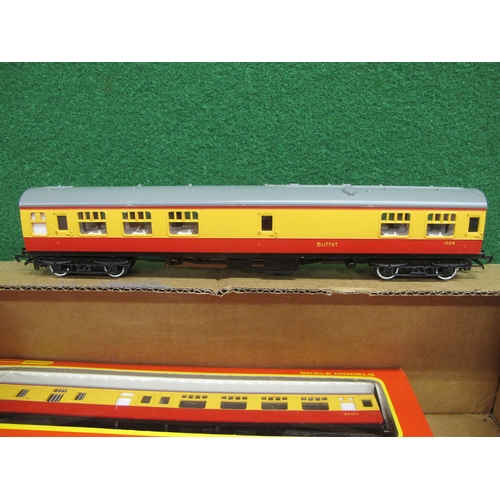 334 - Nine boxed 1970's Hornby OO Mk1 Bogie coaches in bright red and yellow livery to comprise: four Comp... 