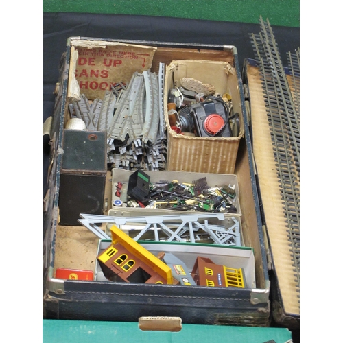 345 - Three boxes and a suitcase of mostly Triang OO scale items to include: two 4-6-2 Princess tender loc... 