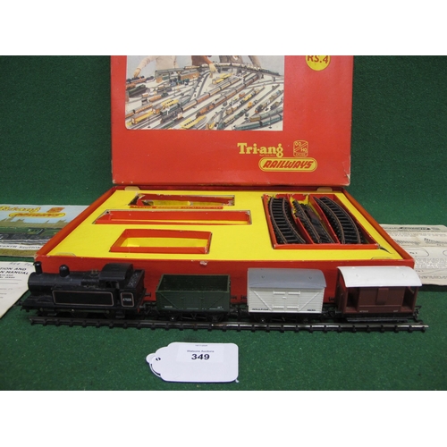 349 - 1961 boxed Triang OO scale train set RS.4 containing Jinty 0-6-0T No. 47606, Open and Closed wagons,... 