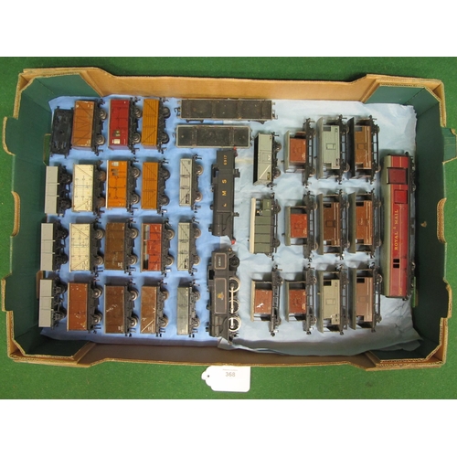 368 - Box of Hornby Dublo rolling stock to include: Royal Mail coach, ten Brake vans, ten Open wagons, two... 