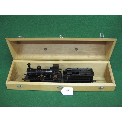 374 - Gauge 1 live steam spirit fired model of L&NWR Precursor Class (Jumbo) 2-4-0 tender locomotive No. 7... 