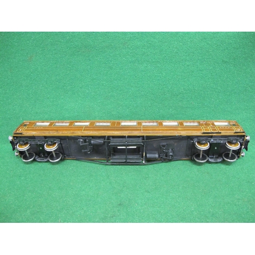 388 - Possibly Fred Newman Gauge 1 wood and metal model of a Gresley Teak LNER 1st and 3rd corridor coach ... 