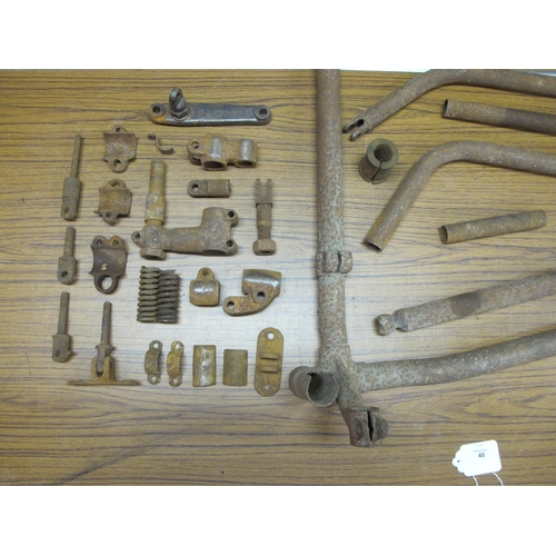 40 - 1930's Noxal tradesman's commercial sidecar frame and parts, as used for ladders, lock-boxes, equipm... 