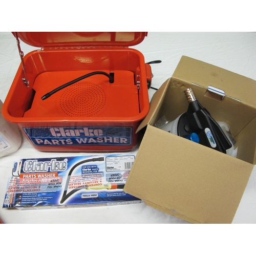 49 - Clarke electric parts washer with fluid and brush & hose set together with a Slide Hammer Puller Set... 