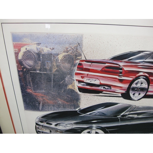 57 - Two Limited Edition prints of new vehicle concept sketches featuring: Rover 75, signed by Richard Wo... 