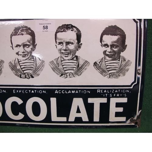 58 - Reproduction enamel sign for Fry's Chocolate featuring the boys' five changing faces - 18