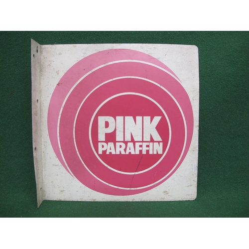 60 - Double sided aluminium sign for Pink Paraffin, four shades of pink on a white ground - 16