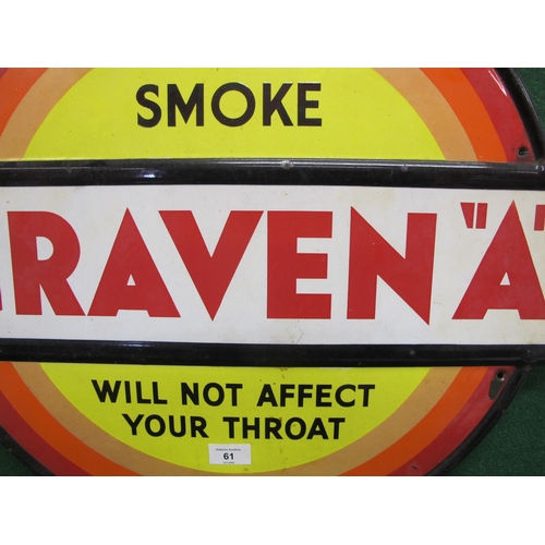 61 - Circular enamel sign for Craven A, five colours with black borders - 22