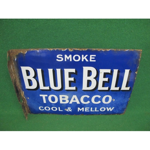 66 - Double sided enamel sign Smoke Bluebell Tobacco, Cool & Mellow, white letters on a blue ground - 20