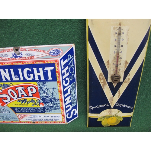 71 - Card hanging sign for Limonade A Ferrano with an intact thermometer - 4.75