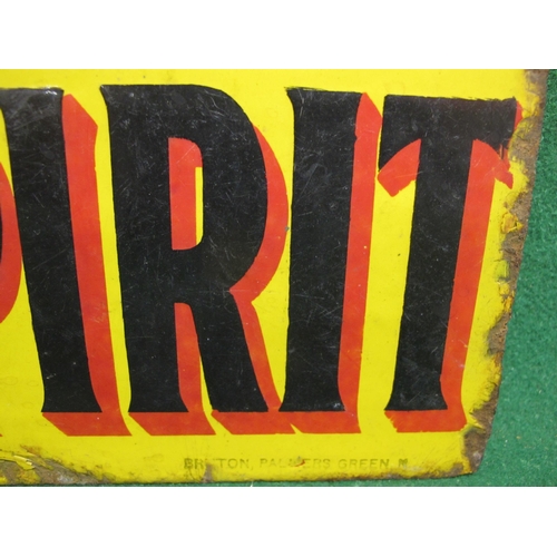 77 - Double sided enamel advertising sign for Pratt's Perfection Motor Spirit, red shaded black letters o... 