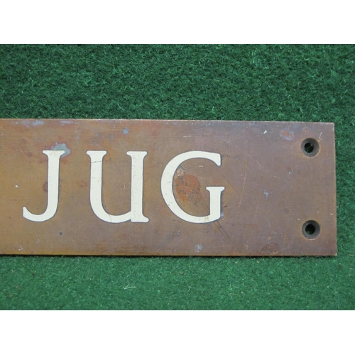 85 - Small bronze Bottle & Jug pub sign with inlaid cream enamel letters - 14