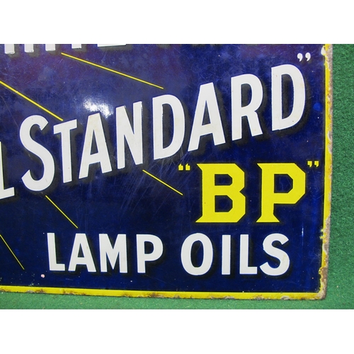 86 - Double sided (flattened) enamel advertising sign for BP White May And Royal Standard Lamp Oils - Nex... 