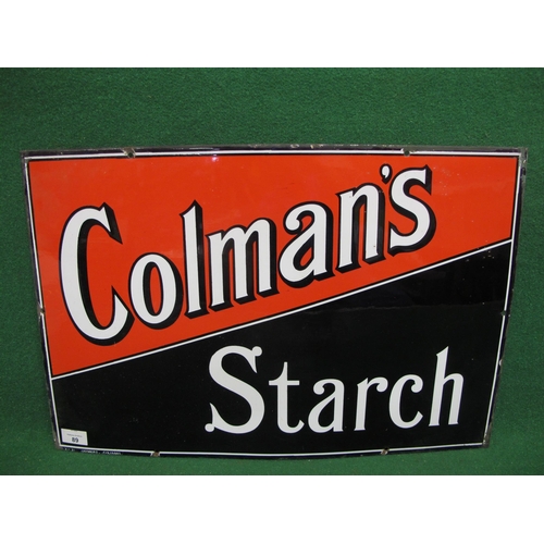 89 - Enamel advertising sign for Colman's Starch, white letters on a black or red ground - 24