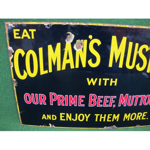 94 - Enamel advertising sign for Eat Coleman's Mustard With Our Prime Beef, Mutton Etc and Enjoy Them Mor... 