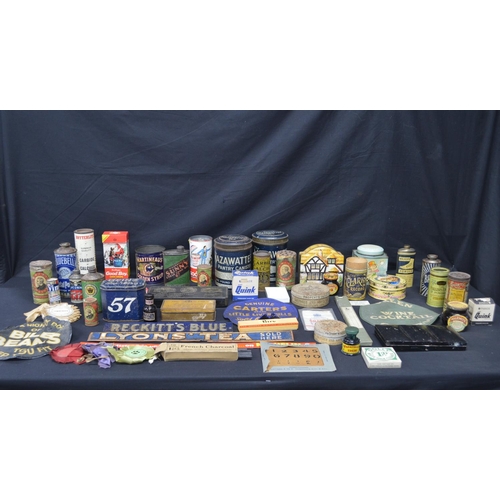 179 - Collection of tins and advertising items for Heinz 57, Walkers Foot Powder, Propert's Leather Soap, ... 
