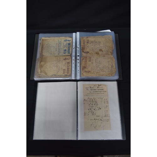 182 - Two folders containing a quantity of 19th and 20th century trade bills relating to Crowborough and n... 