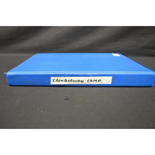 183 - Folder containing over 100 black & white postcards relating mainly to Crowborough Camp