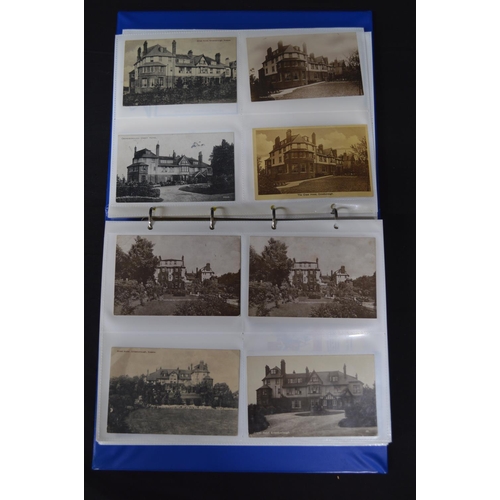 184 - Folder containing approx 200 black & white and colour postcards of mainly hotels and houses in Crowb... 