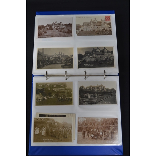 184 - Folder containing approx 200 black & white and colour postcards of mainly hotels and houses in Crowb... 