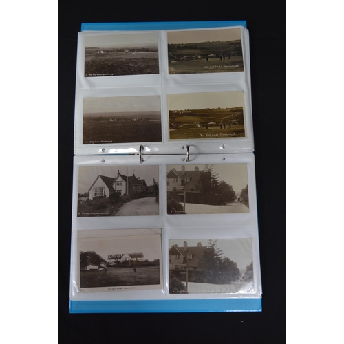 186 - Folder containing approx 84 black & white and colour postcards mainly relating to Crowborough Golf C... 