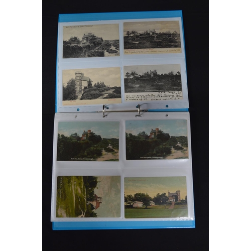 186 - Folder containing approx 84 black & white and colour postcards mainly relating to Crowborough Golf C... 