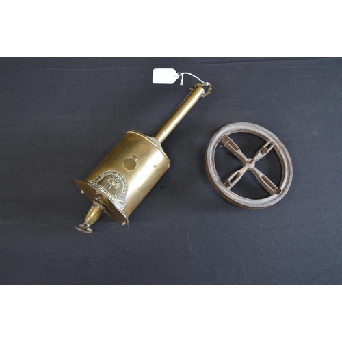 203 - Brass John Linwood spit or roasting jack