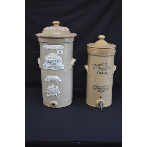 204 - Pasteur stoneware (Safe Water) filter - 59cm tall together with a Cheavins Saludor (Safe Water) filt... 