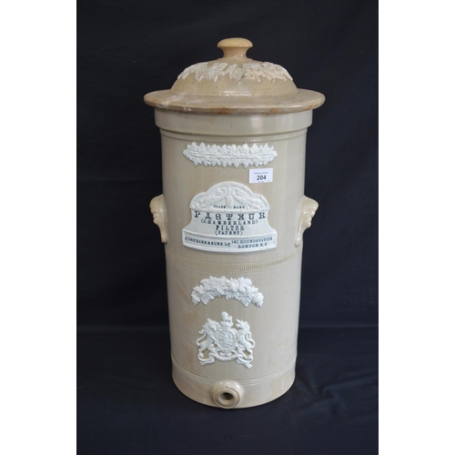 204 - Pasteur stoneware (Safe Water) filter - 59cm tall together with a Cheavins Saludor (Safe Water) filt... 