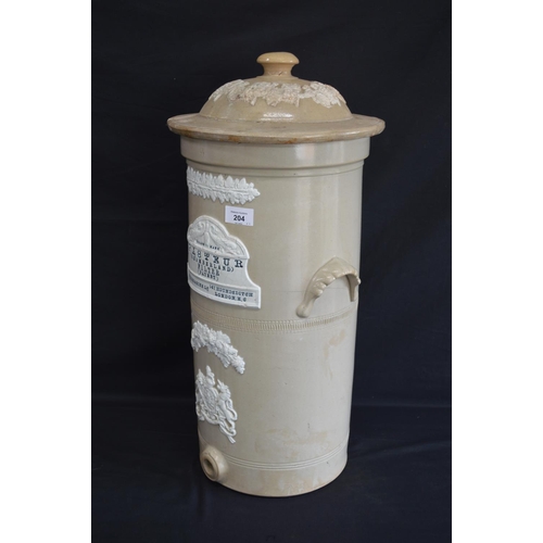 204 - Pasteur stoneware (Safe Water) filter - 59cm tall together with a Cheavins Saludor (Safe Water) filt... 