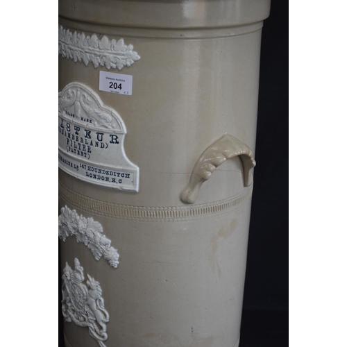 204 - Pasteur stoneware (Safe Water) filter - 59cm tall together with a Cheavins Saludor (Safe Water) filt... 
