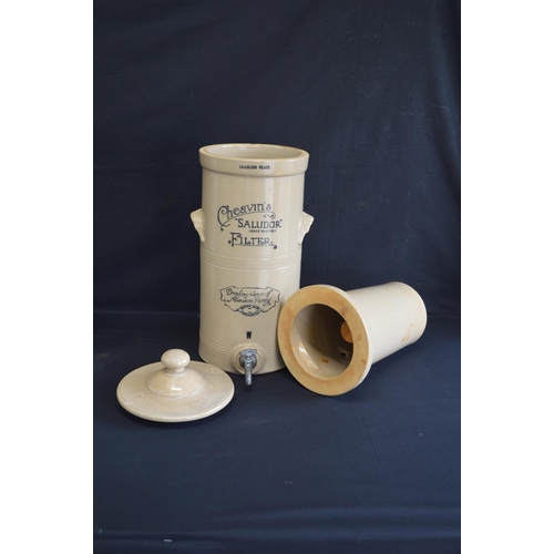 204 - Pasteur stoneware (Safe Water) filter - 59cm tall together with a Cheavins Saludor (Safe Water) filt... 