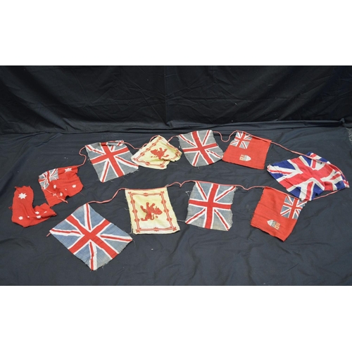 205 - Group of three flags to comprise: Union Flag/Jack with white border - 227cm x 117cm, Union Flag/Jack... 