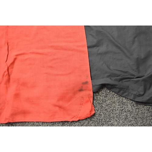 205 - Group of three flags to comprise: Union Flag/Jack with white border - 227cm x 117cm, Union Flag/Jack... 