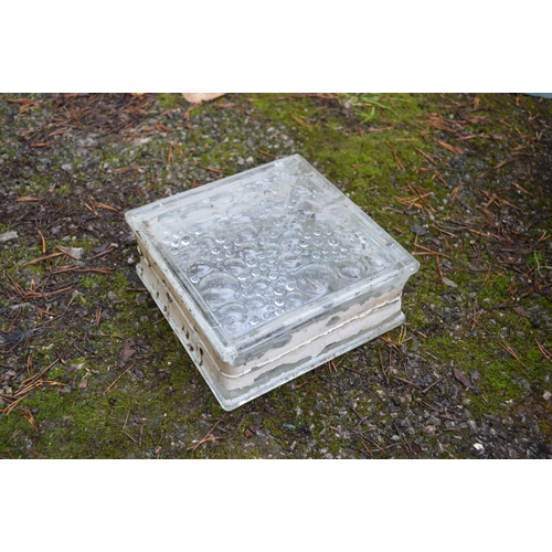 37 - Collection of 87 glass architectural bricks - 19cm square x 8cm thick