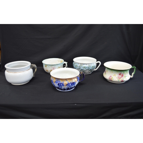 211 - Group of five various chamber pots