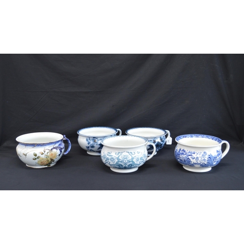 212 - Group of five various chamber pots
