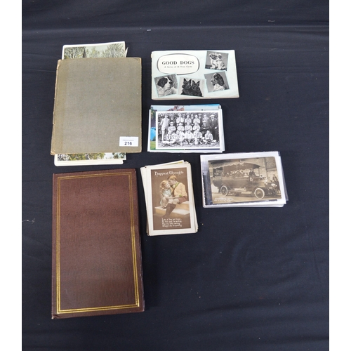 216 - Quantity of black & white and colour postcards to include 1934 Australian cricket team etc
