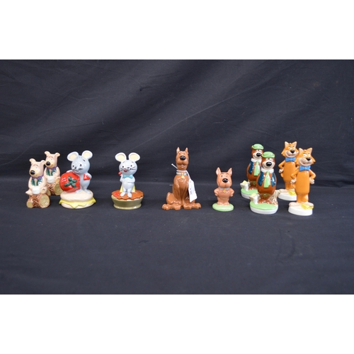 236 - Group of ten Wade cartoon figures to comprise: Scooby-Doo, Scrappy-Doo, Dixie, Pixie, two Yogi Bear,... 