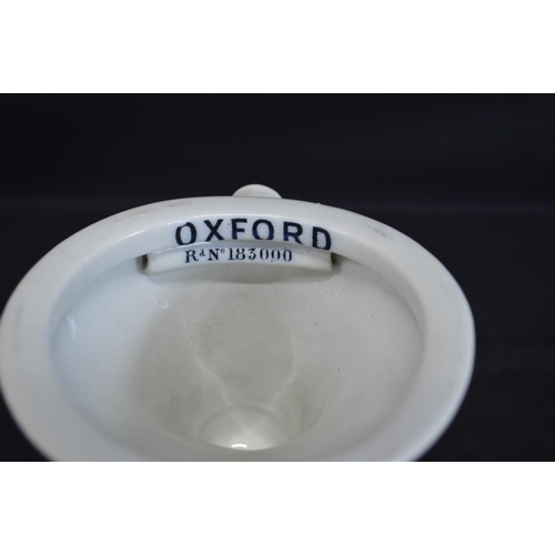 210 - Ceramic Oxford Rd No. 183000 salesman's toilet bowl - 13.5cm tall together with three other miniatur... 