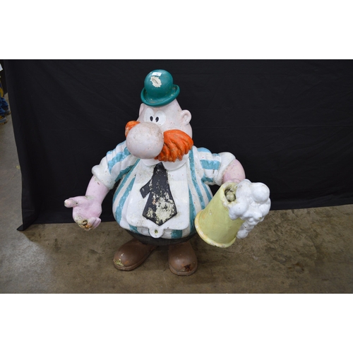 10 - Fiberglass painted statue of a cartoon style pub landlord - 110cm tall