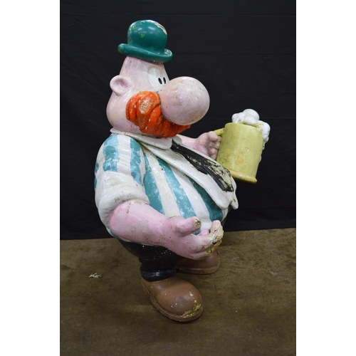 10 - Fiberglass painted statue of a cartoon style pub landlord - 110cm tall