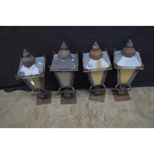 125 - Set of four metal external lanterns - 67cm tall