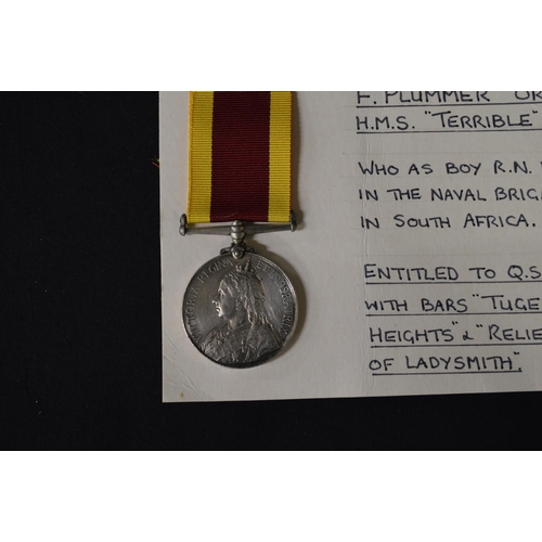 177 - China War Medal 1900 awarded to F Plummer Ord HMS Terrible