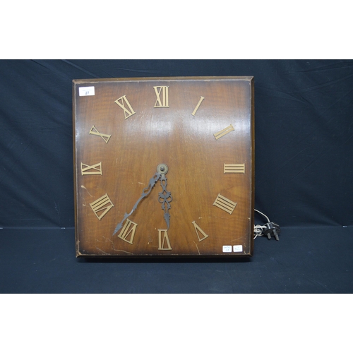 27 - Two clocks to comprise: a Smiths Sectric electric wall clock with Roman Numerals and a battery opera... 